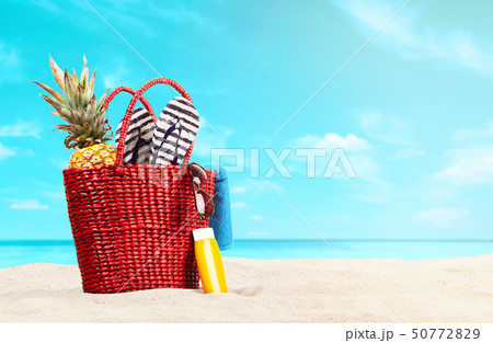 Red beach bag 50772829