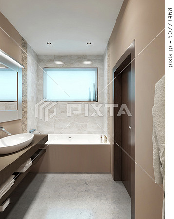 Modern design bathrooms with a small window. 50773468