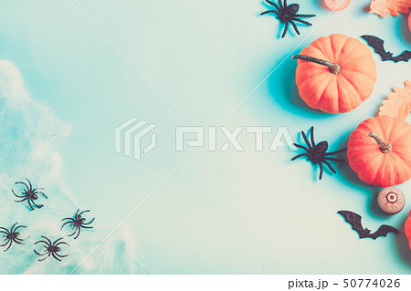 Halloween flat lay background 50774026