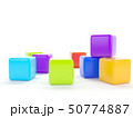 Colorful plastic cubes on a white background. 50774887
