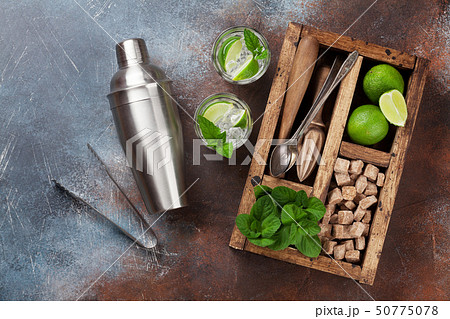 Mojito cocktail ingredients box Mojito cocktail ingredients box 50775078