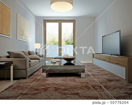 Spasious living room avant-garde style 50776204