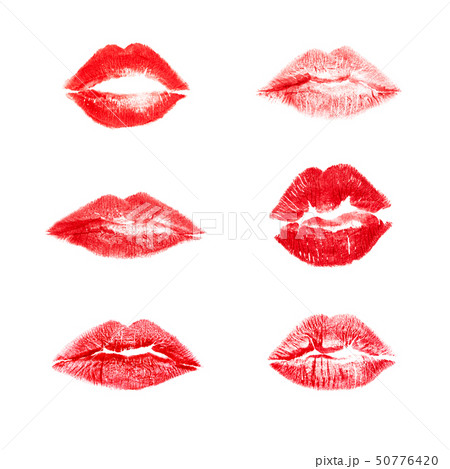 Print of red lips isolated on white. Print of red lips isolated on white. 50776420