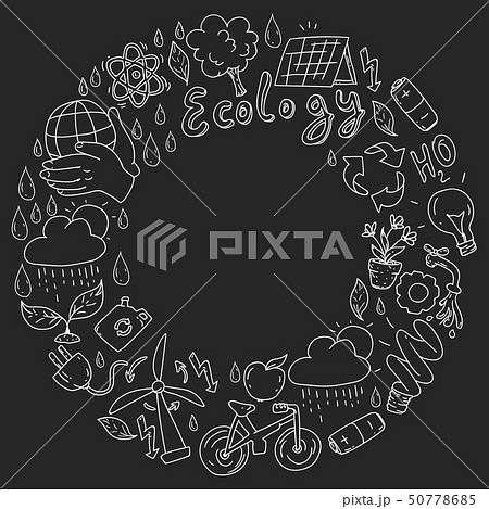Vector logo, design and badge in trendy drawing style - zero waste concept, recycle and reuse Vector logo, design and badge in trendy drawing style - zero waste concept, recycle and reuse 50778685
