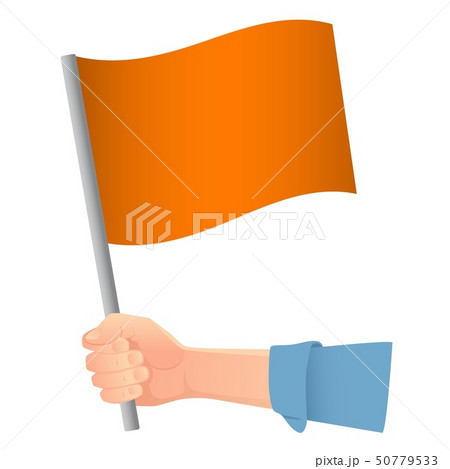 orange flag in hand orange flag in hand 50779533