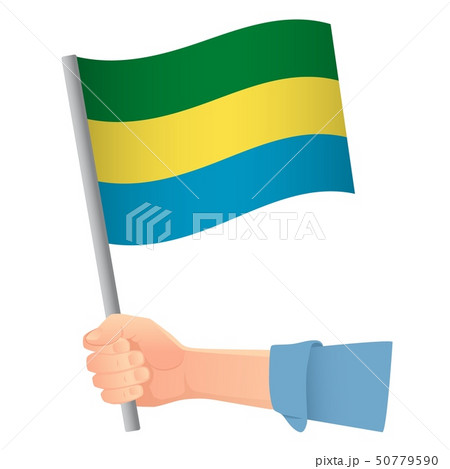 Gabon flag in hand Gabon flag in hand 50779590