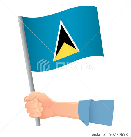 Saint Lucia flag in hand Saint Lucia flag in hand 50779658