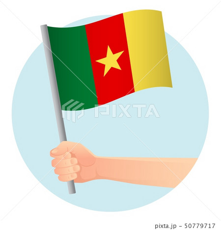 Cameroon flag in hand 50779717
