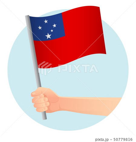 Samoa flag in hand Samoa flag in hand 50779816