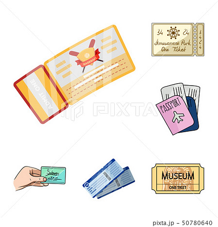 Vector illustration of ticket and movie icon. Collection of ticket and concert stock vector 50780640