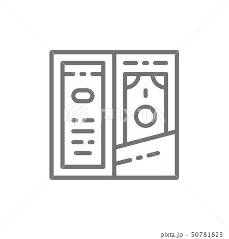 Greeting card, party invitation, booklet line icon. 50781823