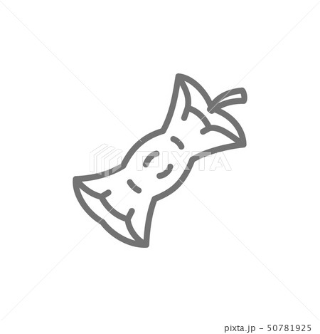 Apple core, fruit waste, garbage line icon. 50781925