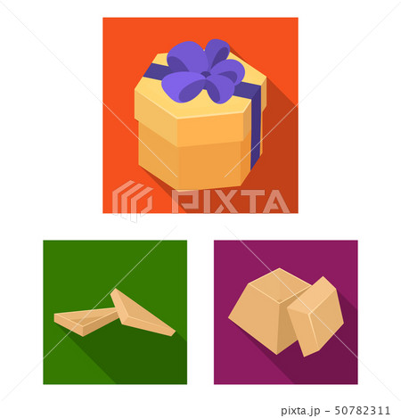 Vector design of cardboard and delivery  sign. Set of cardboard and label vector icon for stock. 50782311