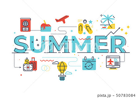 Summer word lettering illustration 50783084