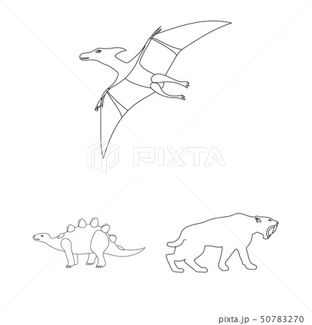 Isolated object of animal and character icon. Collection of animal and ancient stock symbol for web 50783270