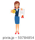 Young woman showing gold medal and sertificate of achievement 50784854