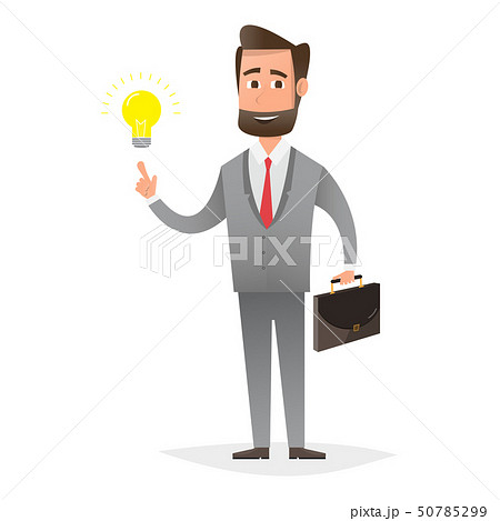 smart businessman Character with an Idea Light 50785299