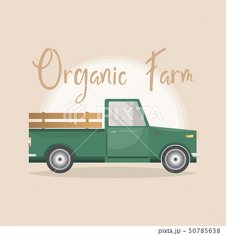 set of old retro pickup truck delivery inside farm 50785638
