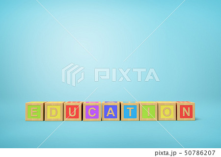 3d rendering of alphabet toy blocks on blue background. 3d rendering of alphabet toy blocks on blue background. 50786207