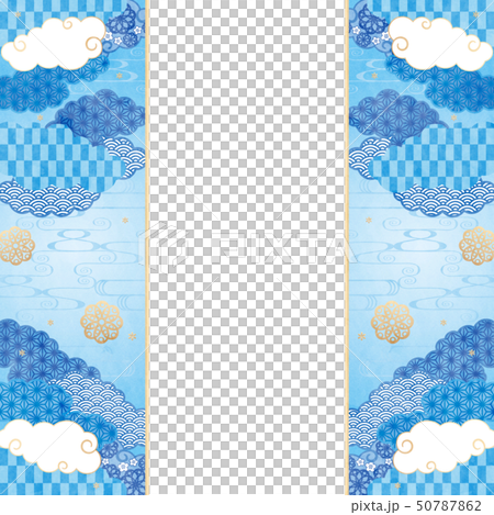 背景フレーム 和柄3テクのイラスト素材