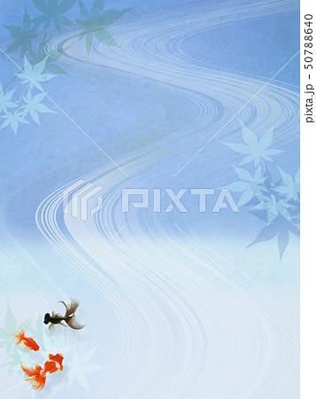 背景 和 和風 和柄 和紙 金魚 紅葉 夏 祭り 水色 夏休みのイラスト素材
