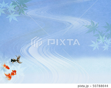 背景-和-和風-和柄-和紙-金魚-紅葉-夏-祭り-水色-夏休み 50788644