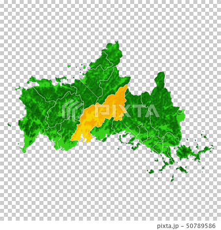 山口県と山口市地図のイラスト素材