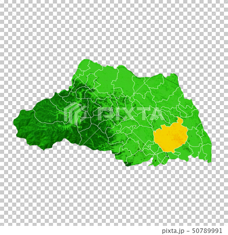 埼玉県とさいたま市地図のイラスト素材