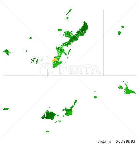 沖縄県と那覇市地図のイラスト素材