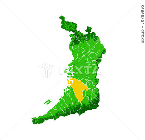 大阪府と堺市地図のイラスト素材