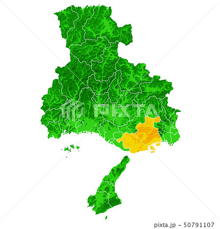 兵庫県と神戸市地図のイラスト素材