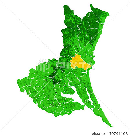 茨城県と水戸市地図のイラスト素材