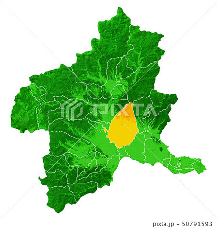 群馬県と前橋市地図のイラスト素材