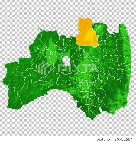 福島県と福島市地図のイラスト素材
