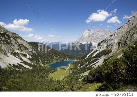 Top view of mountain lake Seebensee Top view of mountain lake Seebensee 50795113