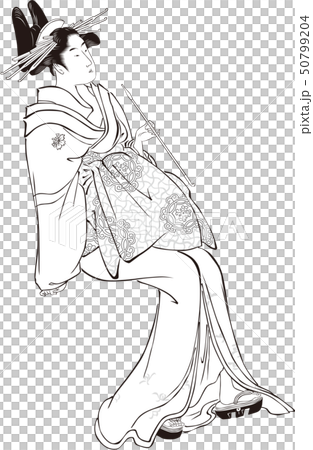 浮世繪女子第28部分黑色和白色 浮世繪女子第28部分黑色和白色 50799204