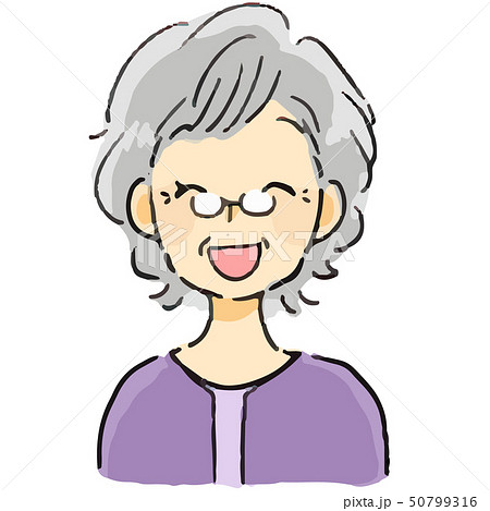 表情 おばあさん 笑顔のイラスト素材
