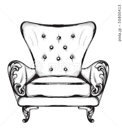Rich baroque armchair Vector. Retro style 50800413