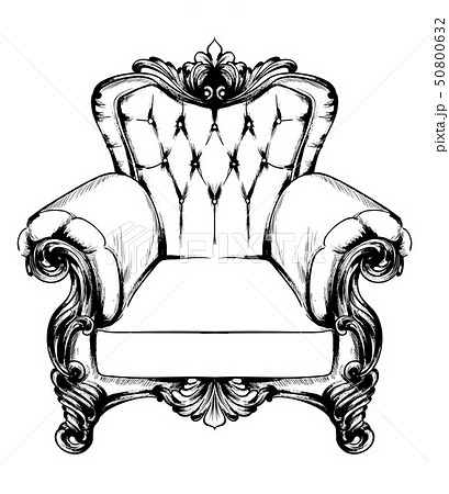Classic Armchair Vector Royal Style Decotations のイラスト素材