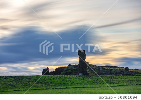 Ultra long exposure of single Moai in Easter Island 50801094