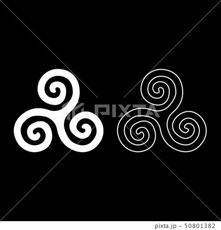 Triskelion or triskele symbol sign icon set white Triskelion or triskele symbol sign icon set white 50801382