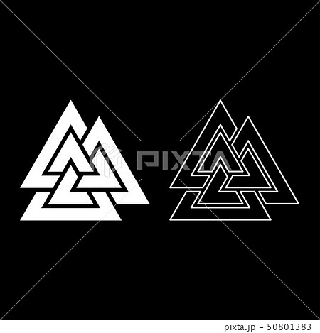 Valknut sign symblol icon set white color 50801383