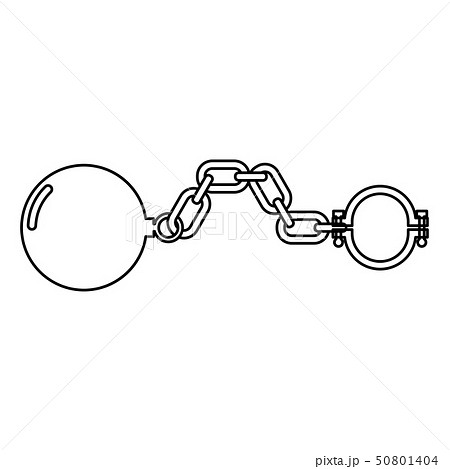 Shackles with ball icon black color illustration 50801404