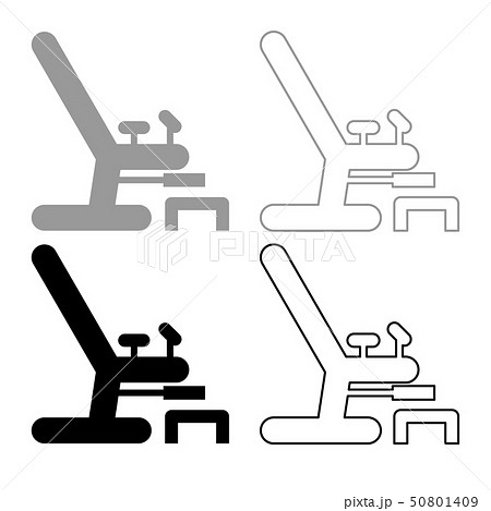 Gynecological chair icon outline set grey black 50801409