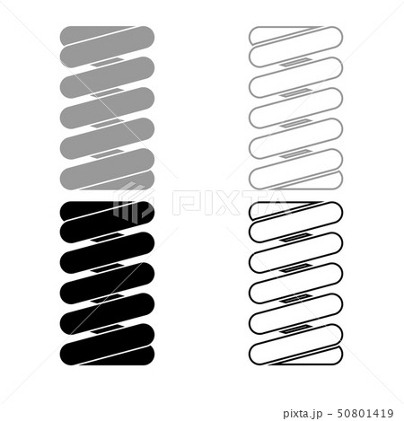 Spring coil icon outline set grey black color Spring coil icon outline set grey black color 50801419