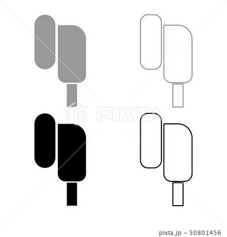 Eearphone plug icon outline set grey black color 50801456