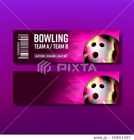 Purple Ticket On Bowling Game Template Vector Purple Ticket On Bowling Game Template Vector 50801495