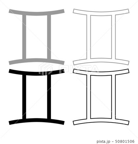 Twin symbol icon outline set grey black color Twin symbol icon outline set grey black color 50801506