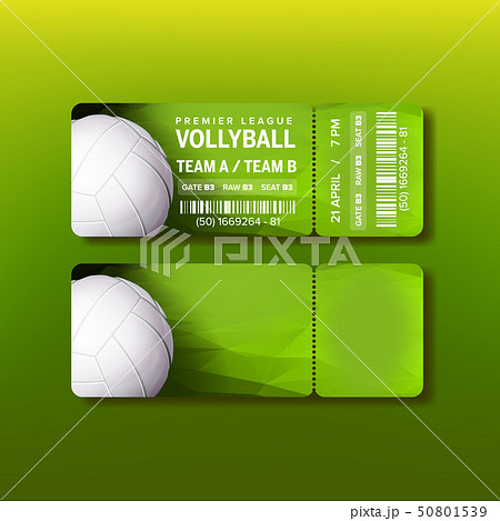 Ticket On Premier League Of Volleyball Vector 50801539
