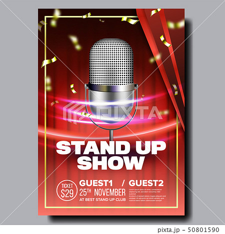 Advertising Flyer Banner On Stand Up Show Vector Advertising Flyer Banner On Stand Up Show Vector 50801590